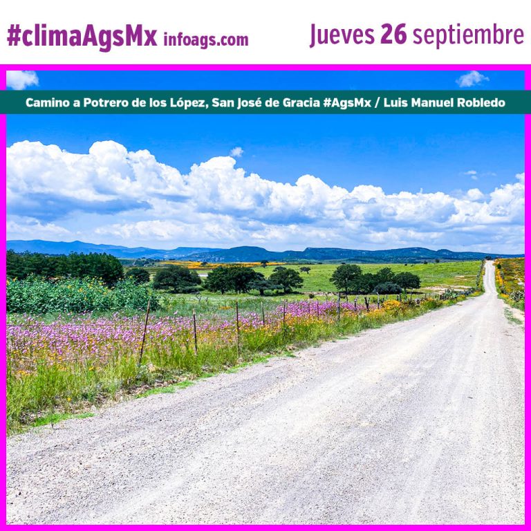 #clima en #AgsMx Jueves 26 de septiembre