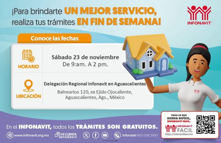 Jornada sabatina de Infonavit en Centro de Servicio Aguascalientes.