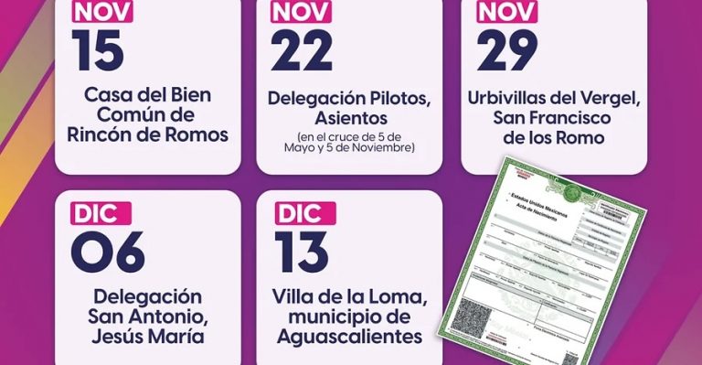 Unidades móviles facilitan registro civil gratuito para menores en Aguascalientes