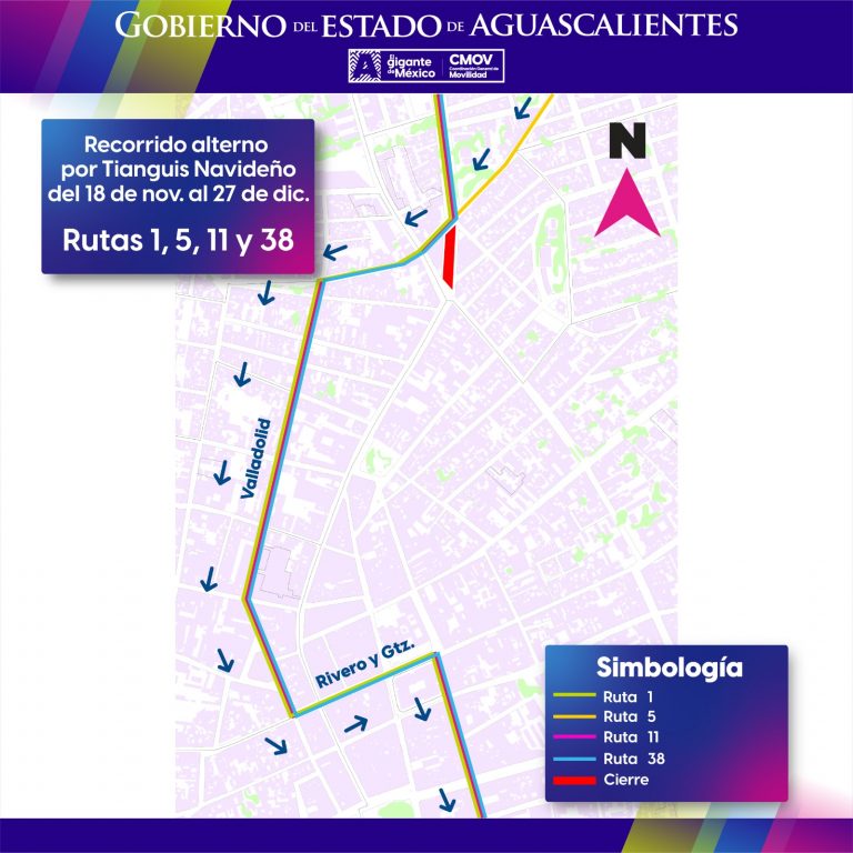 Ocho rutas de transporte modifican recorrido por Tianguis Navideño