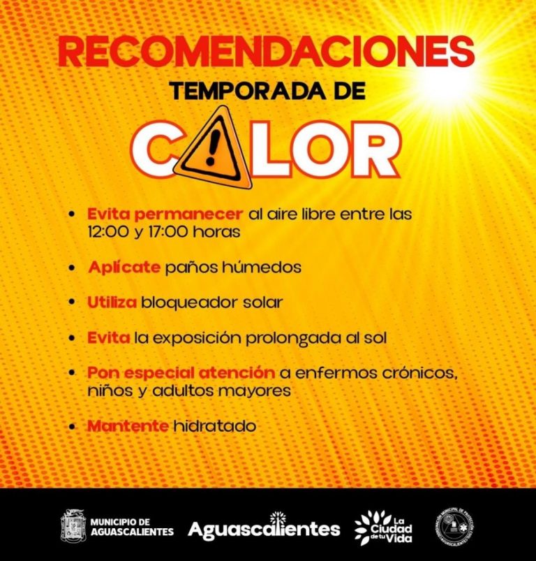 Protección Civil emite recomendaciones ante altas temperaturas en Aguascalientes